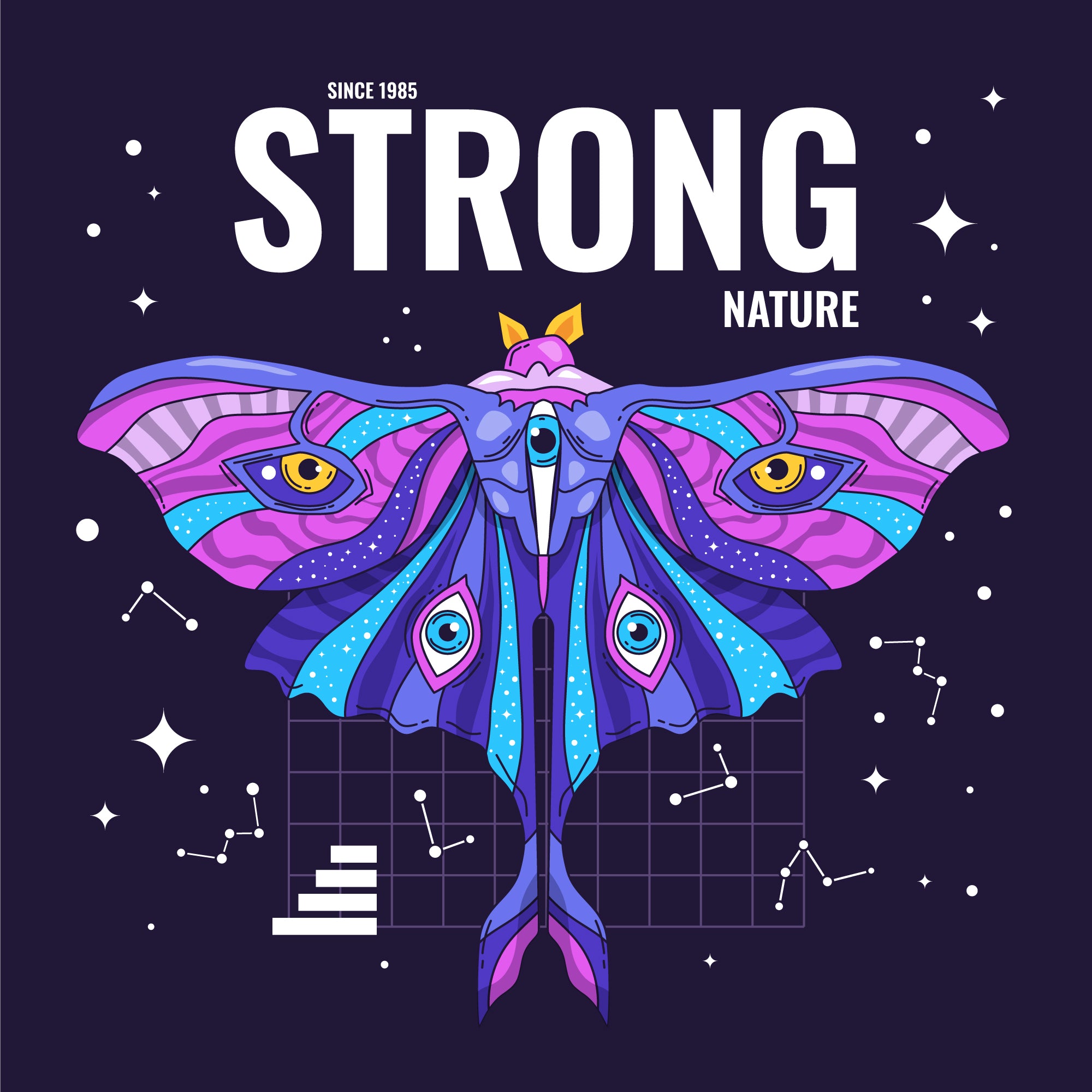 Strong Nature – Cosmic Moth Graphic Oversize Tee - ThreadStyle