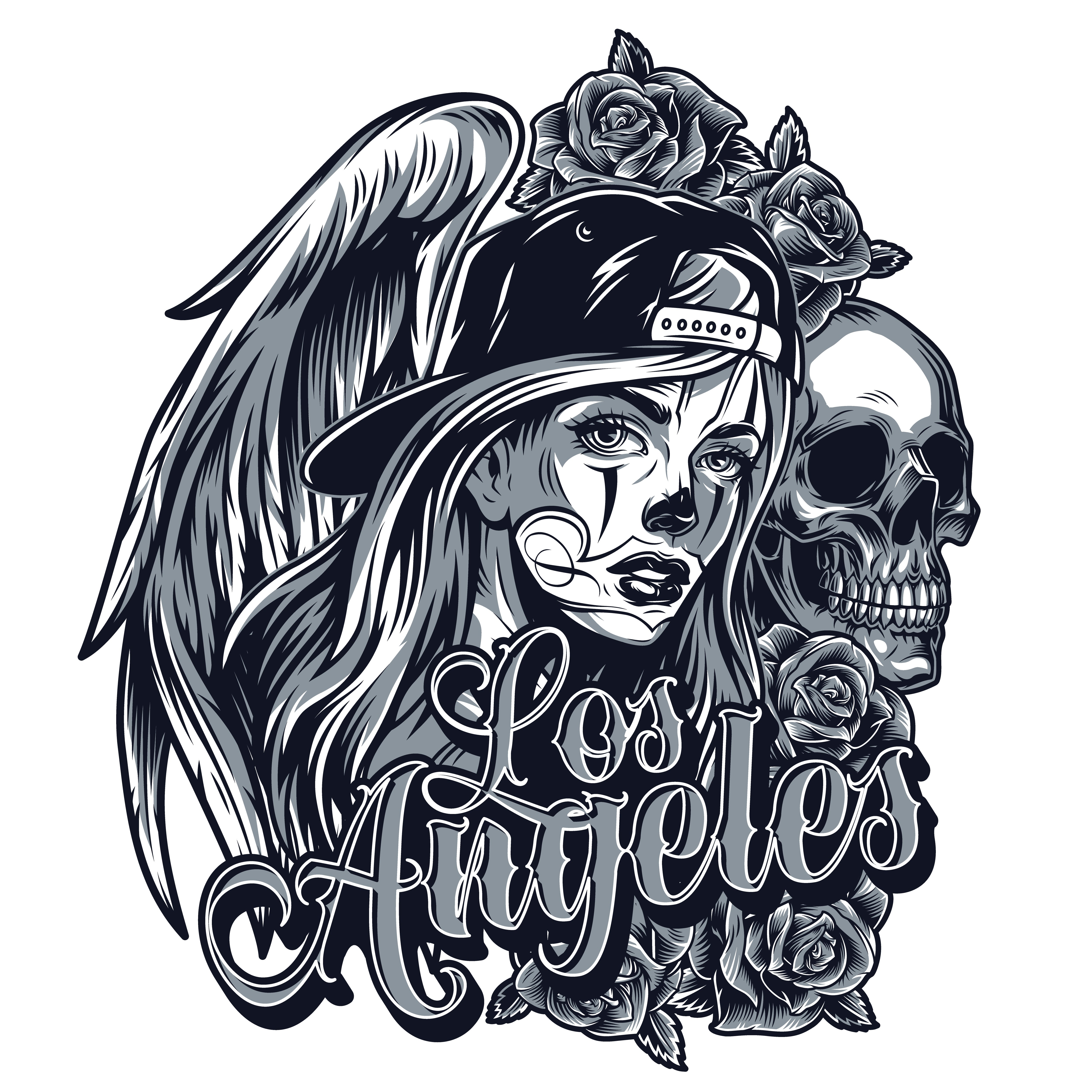 "LOS ANGELES ANGEL" – Urban Street Art Graphic Tee - ThreadStyle