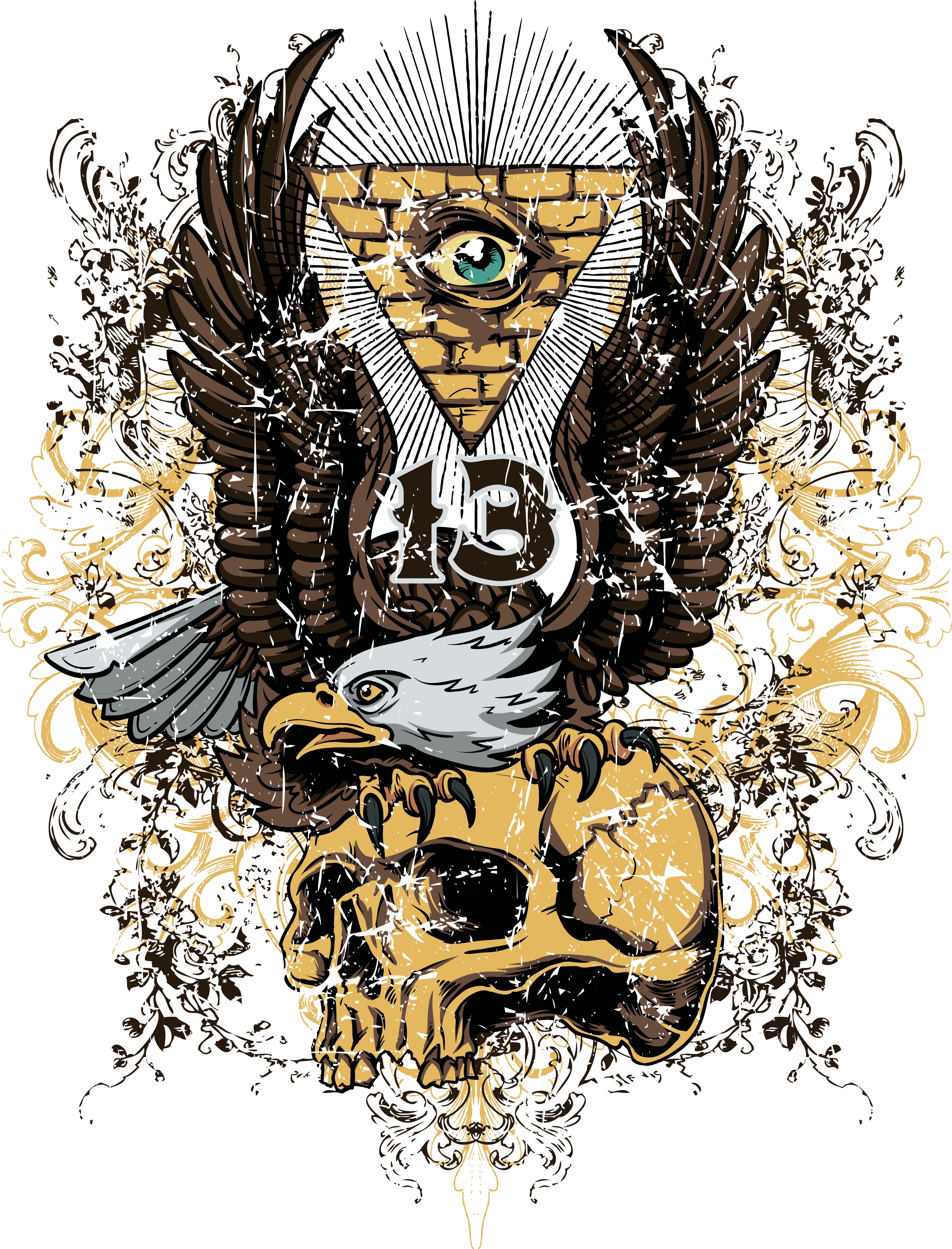 🔥 All-Seeing Eye Eagle Skull T-Shirt 🔥