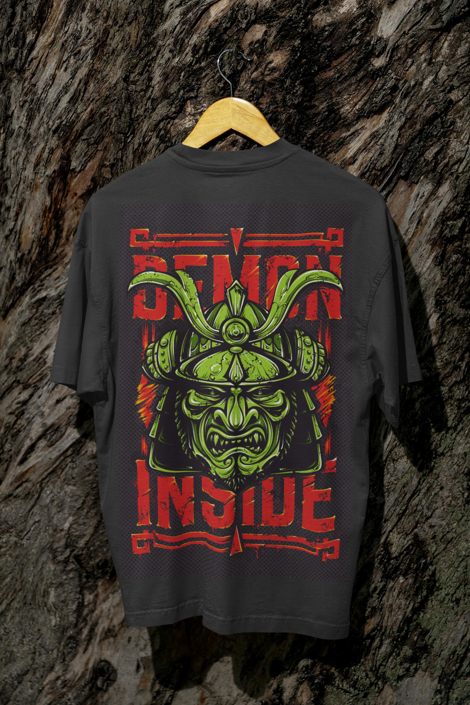 Demon Graphic Streetwear Tees - Premium Oversized - ThreadStyle