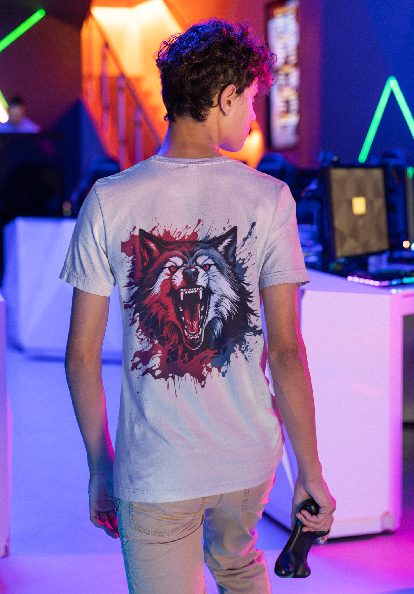 WILD HOWL – Alpha Splatter Wolf Tee - ThreadStyle