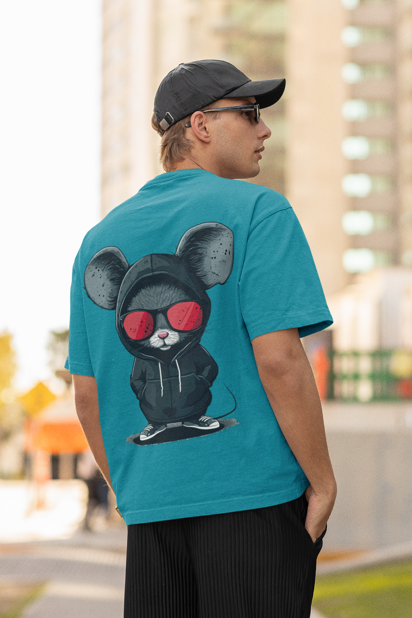🧀 COOL MOUSE IN HOODIE – STREETWISE ATTITUDE TEE - ThreadStyle