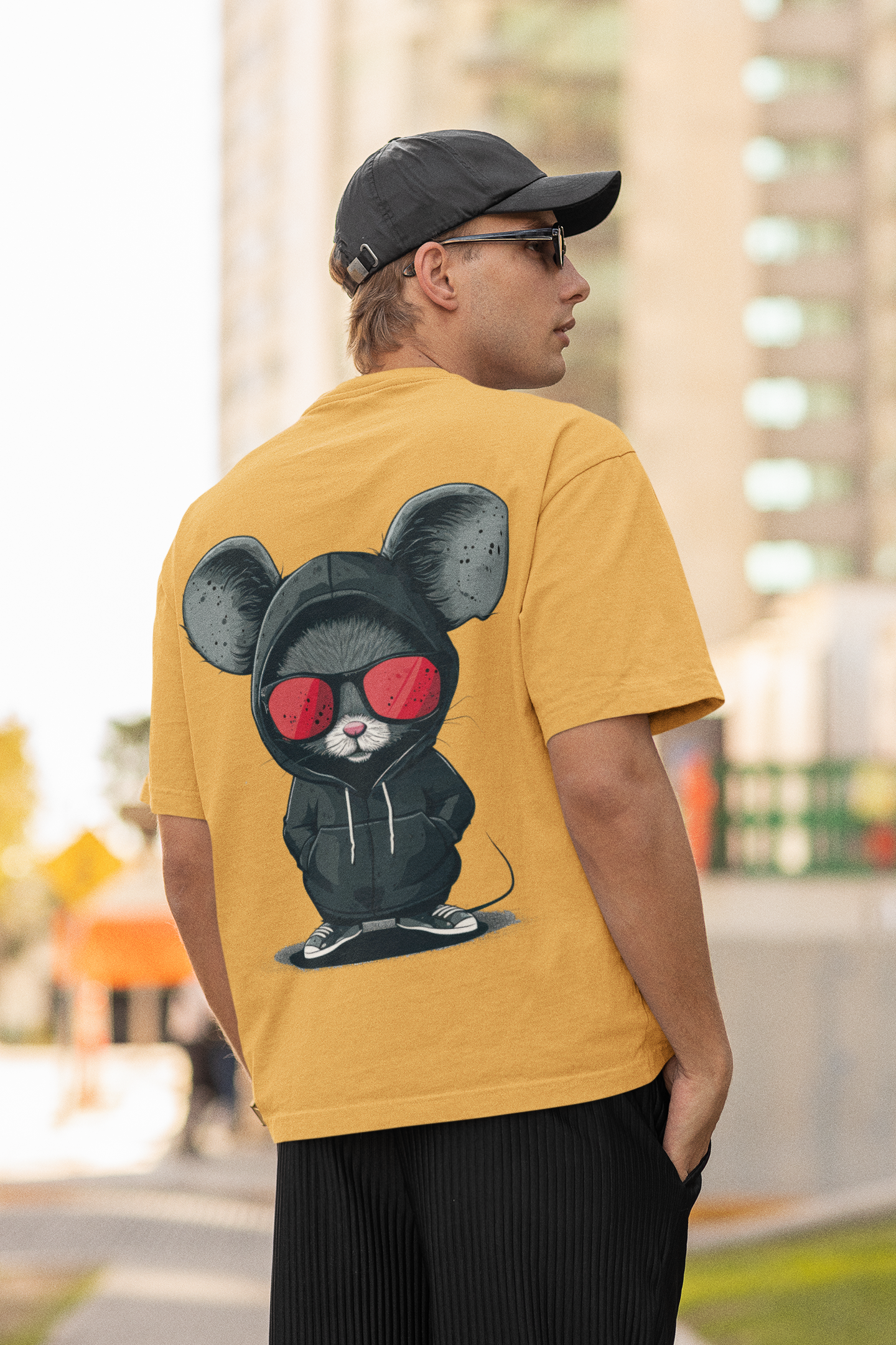 🧀 COOL MOUSE IN HOODIE – STREETWISE ATTITUDE TEE - ThreadStyle