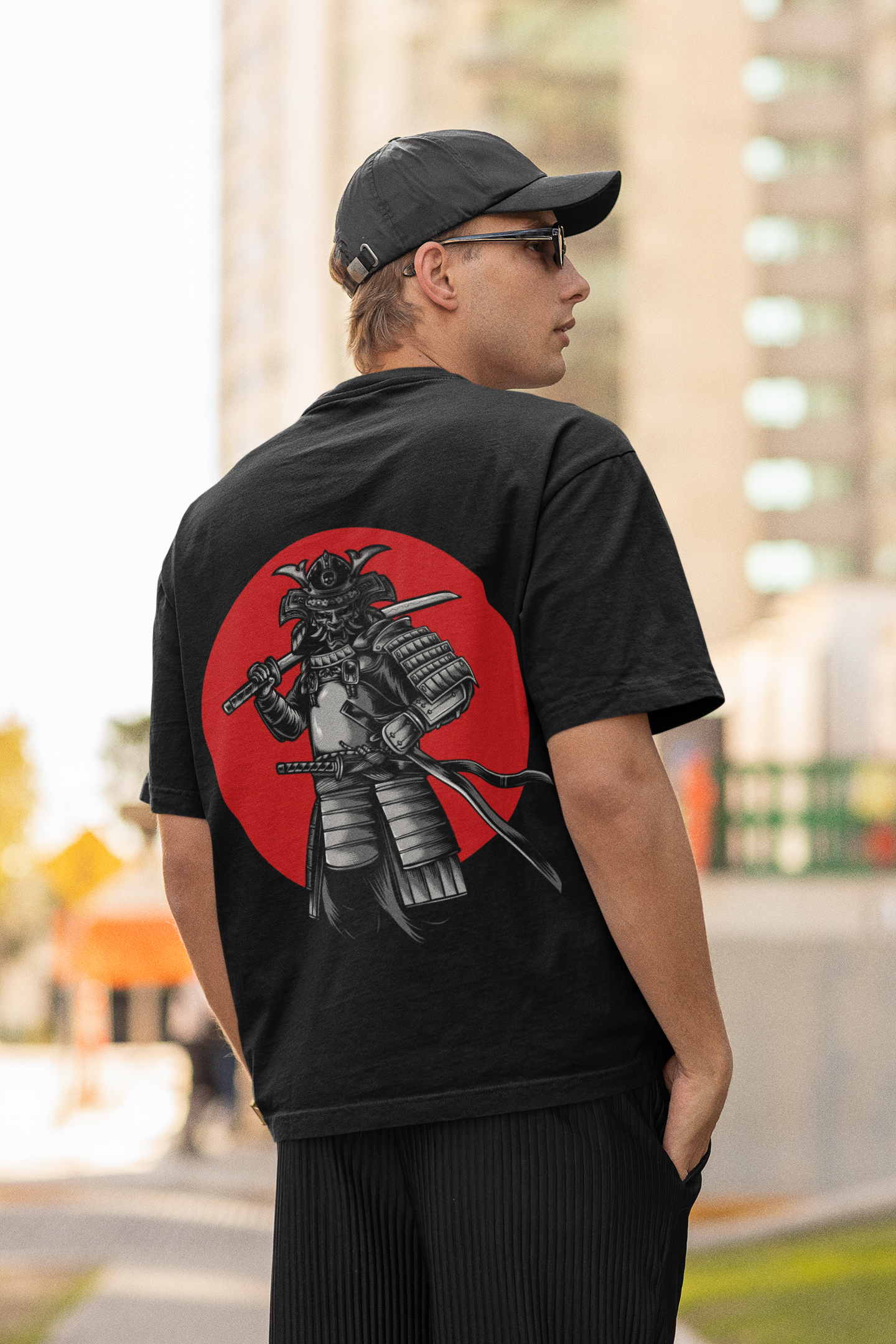 Oversized T-Shirt Design: “RED ONI SAMURAI” - ThreadStyle