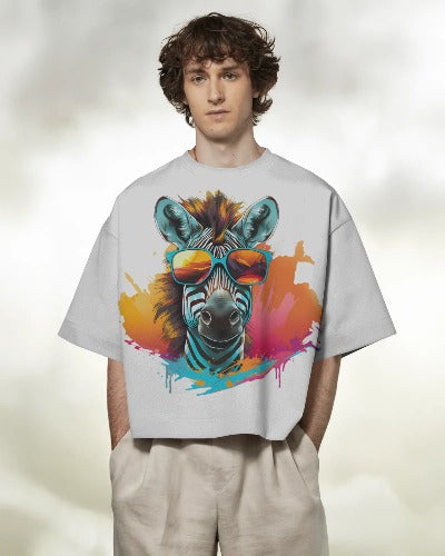 Zebra Vibes Oversized Graphic T-Shirt – Unisex - ThreadStyle