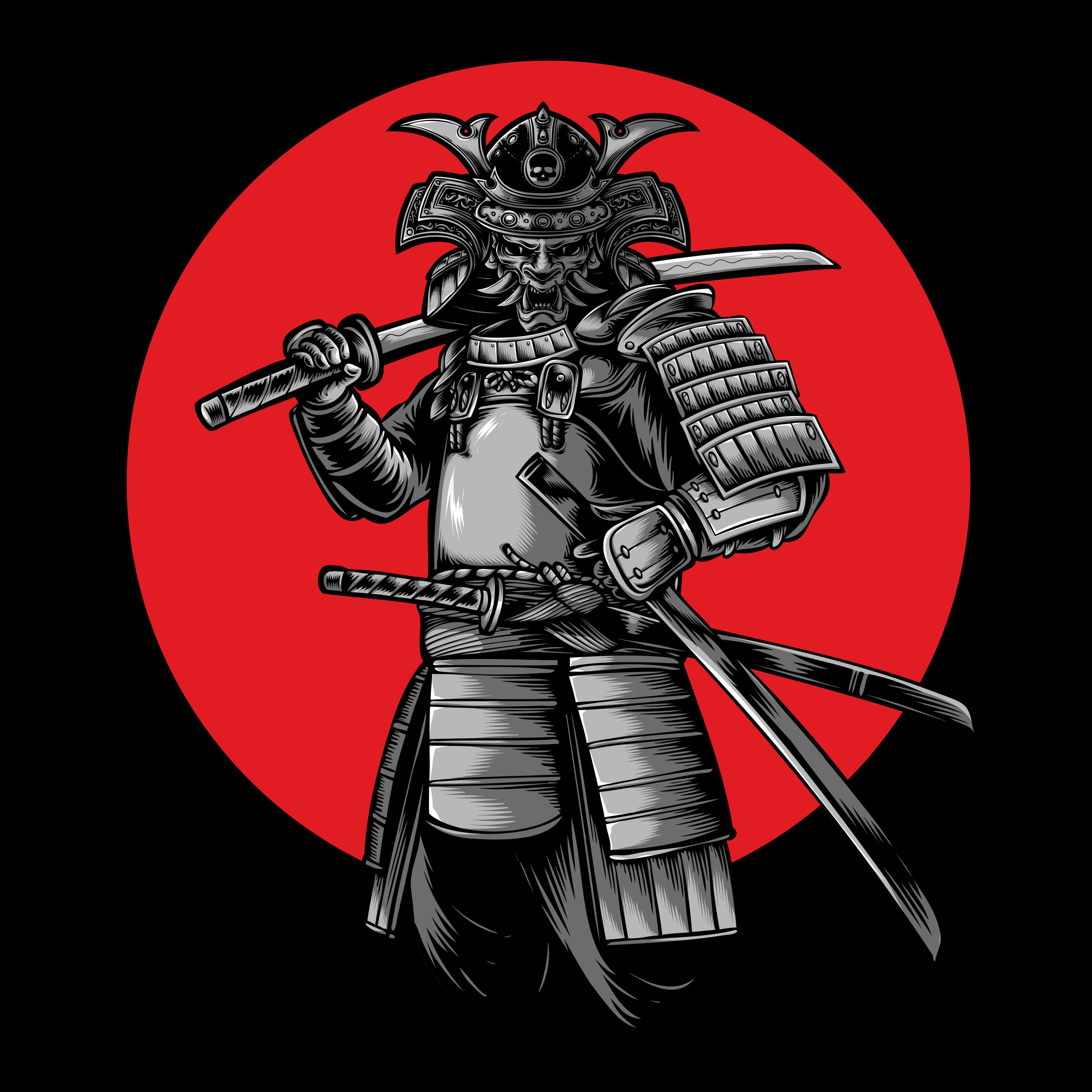 Oversized T-Shirt Design: “RED ONI SAMURAI” - ThreadStyle