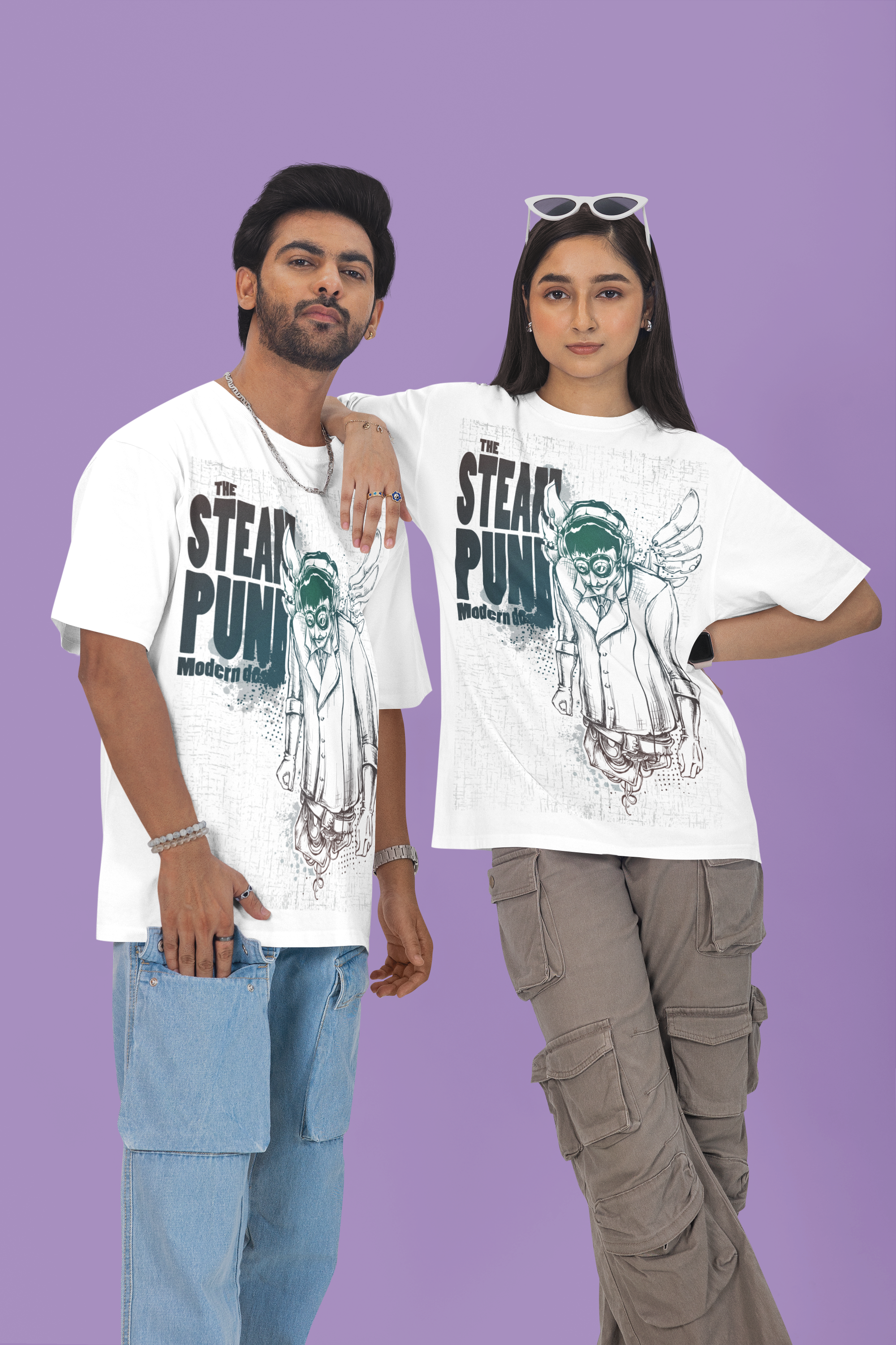 🟢 STEAMPUNK VIBES – MODERN DREAMER OVERSIZED T-SHIRT - ThreadStyle