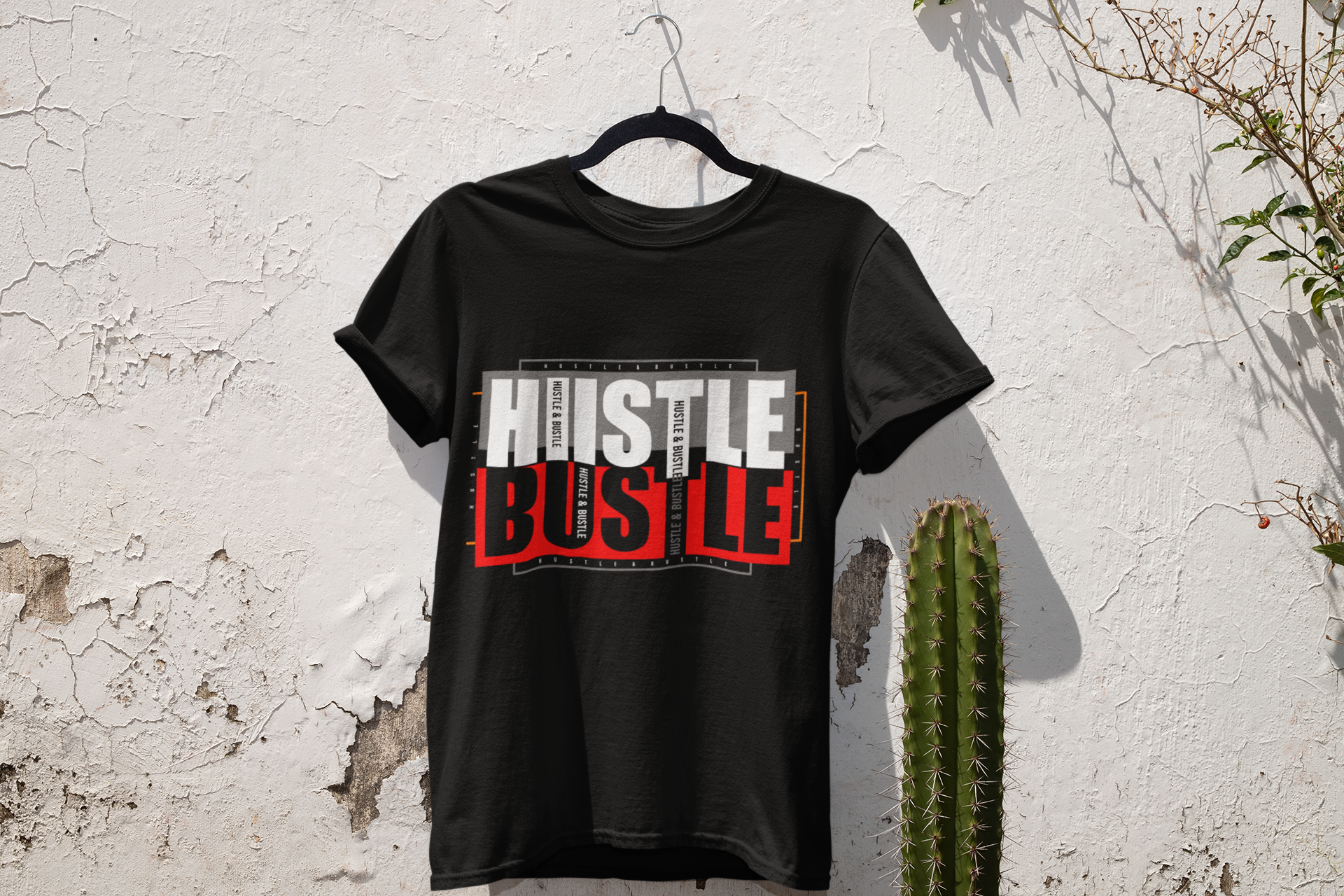 HUSTLE & BUSTLE – Graphic Typography Tee - ThreadStyle