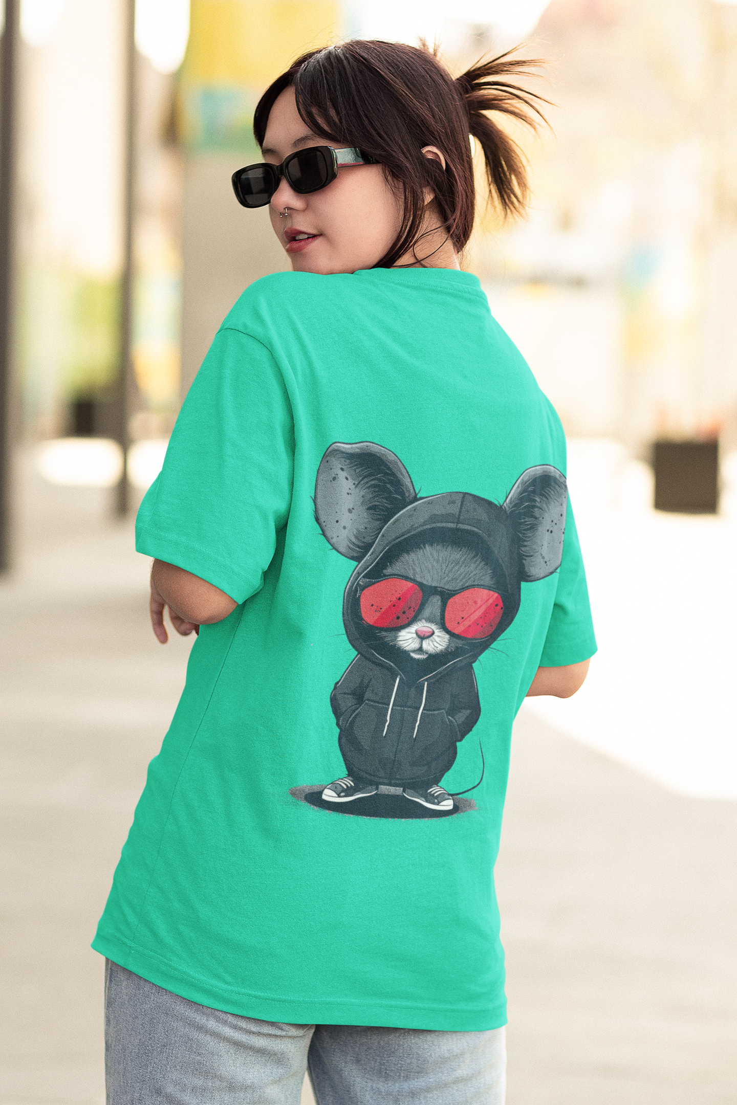 🧀 COOL MOUSE IN HOODIE – STREETWISE ATTITUDE TEE - ThreadStyle