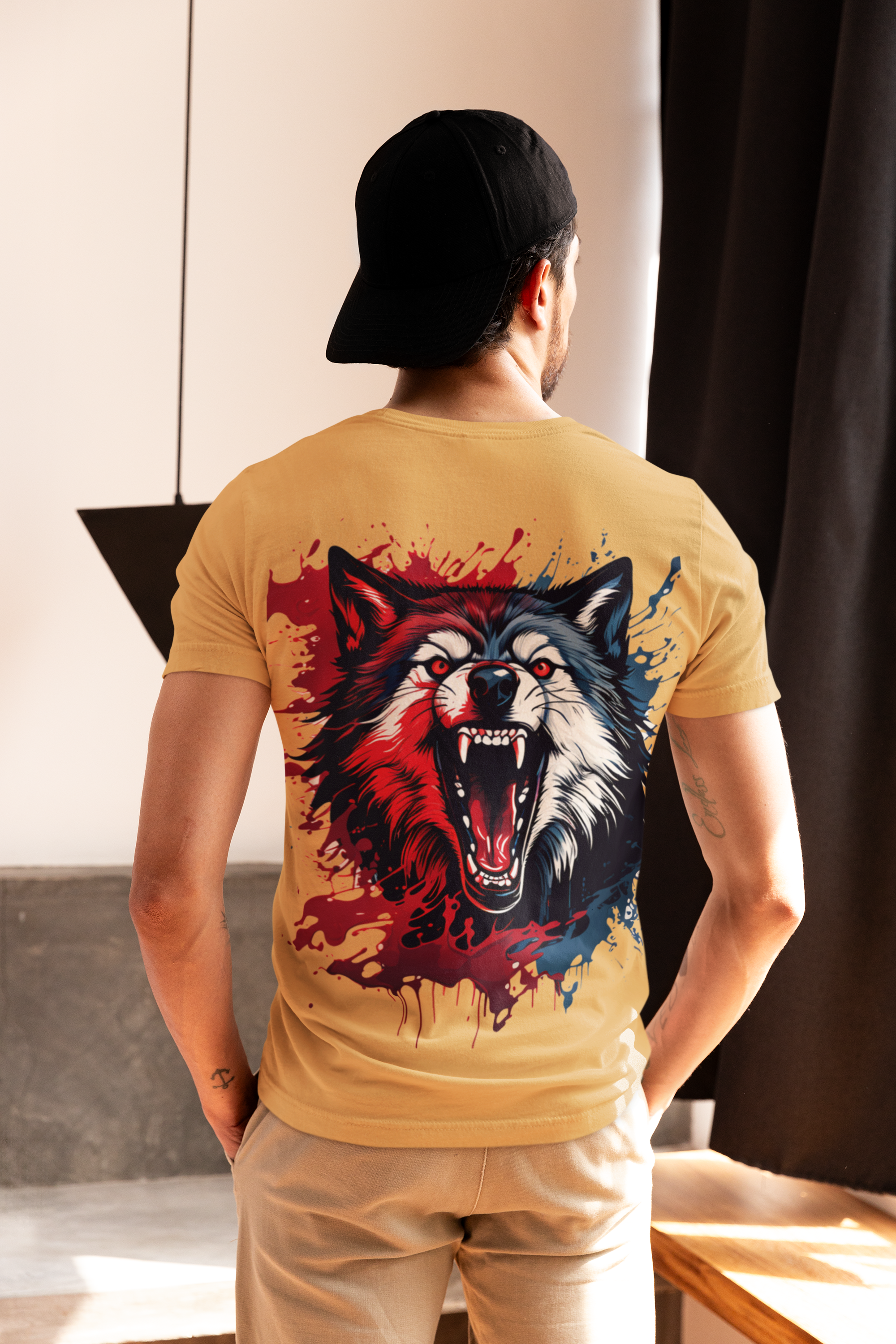 WILD HOWL – Alpha Splatter Wolf Tee - ThreadStyle