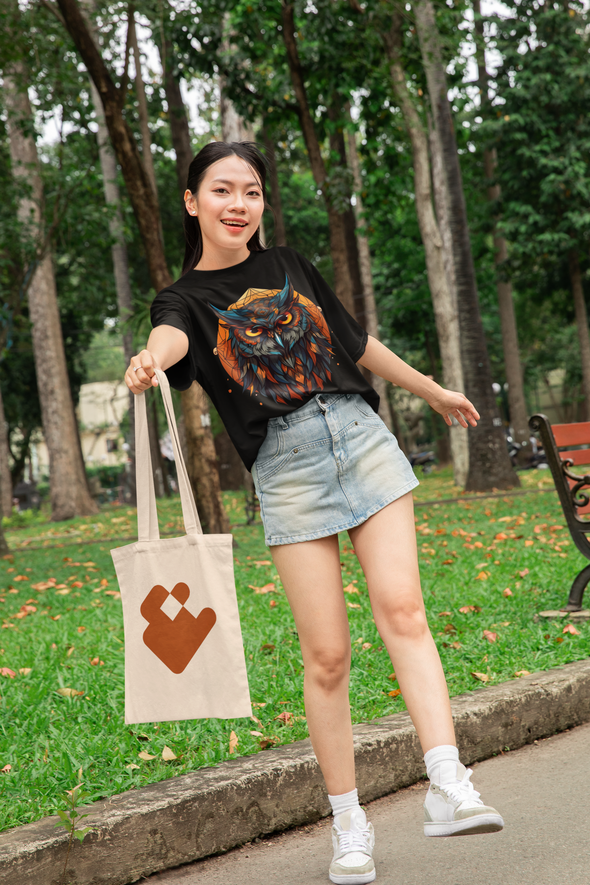 🔥 "Geometric Owl Spirit" Oversized Unisex T-Shirt