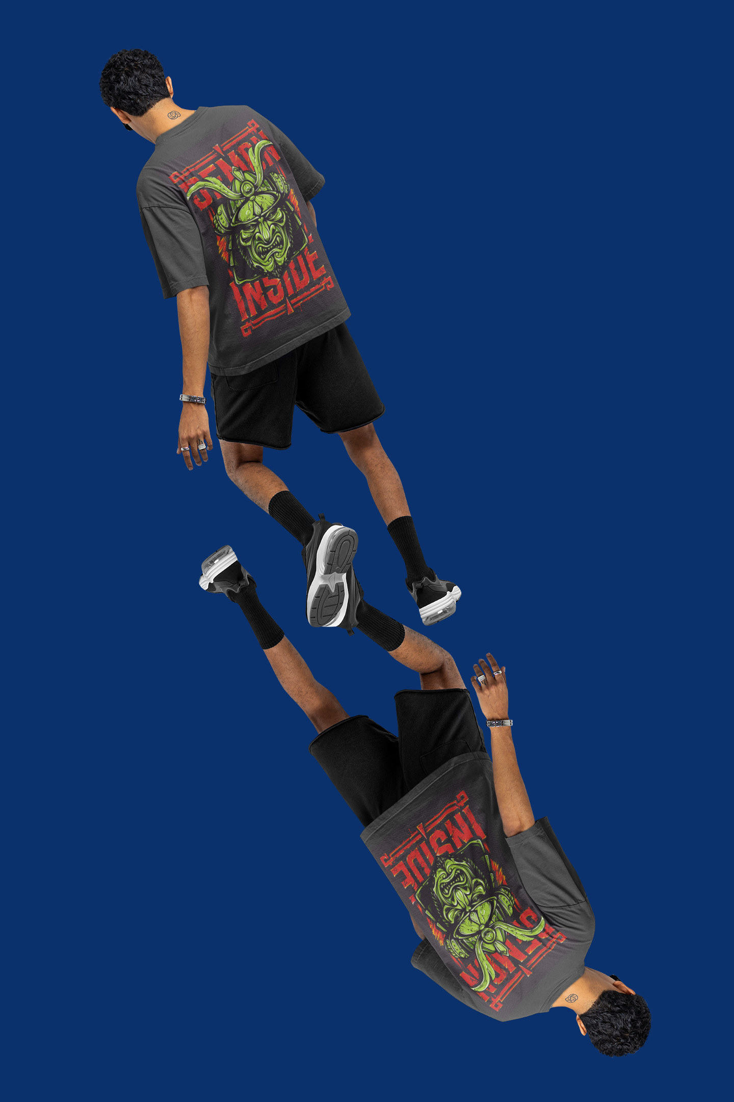 Demon Graphic Streetwear Tees - Premium Oversized - ThreadStyle