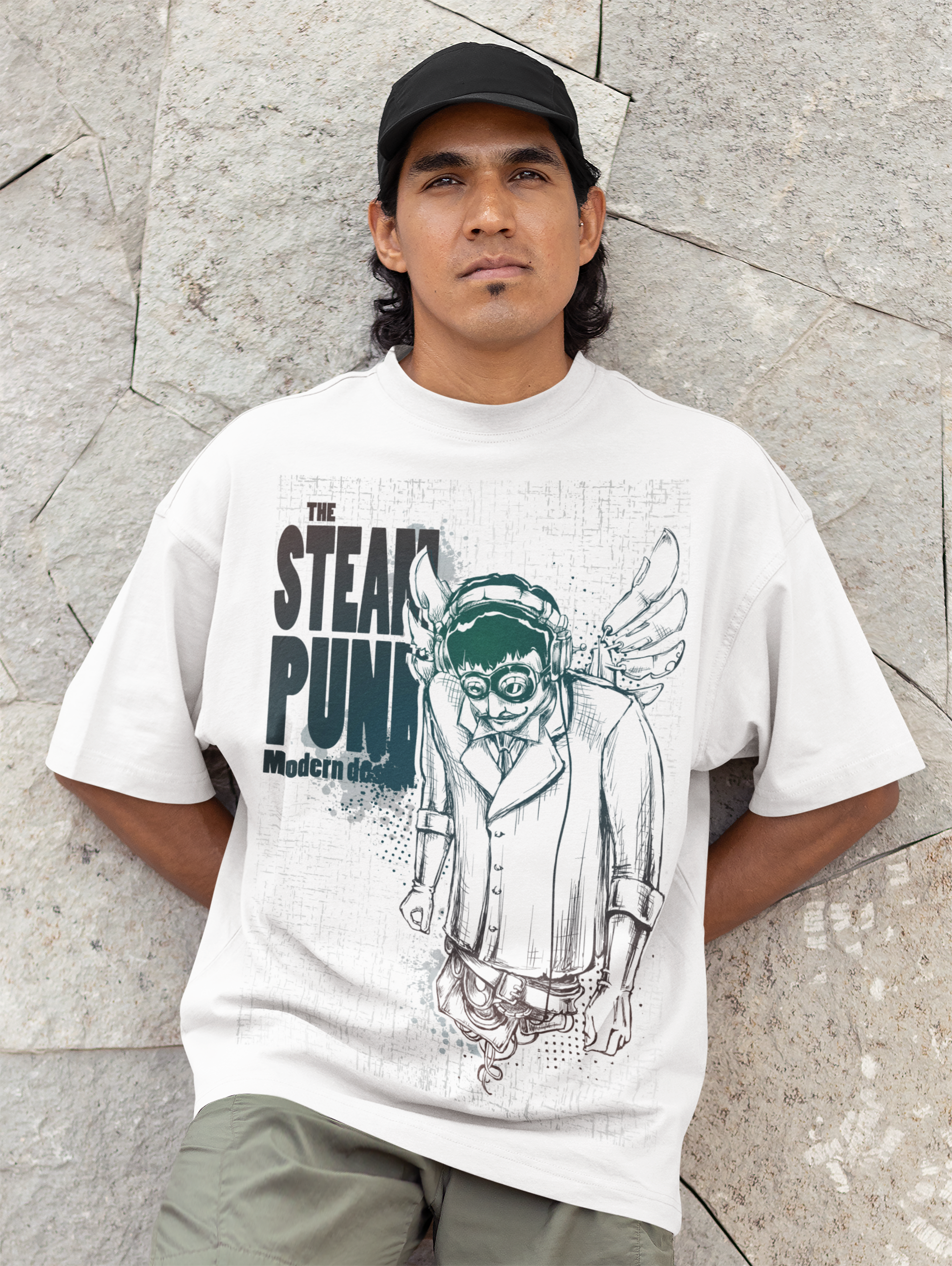 🟢 STEAMPUNK VIBES – MODERN DREAMER OVERSIZED T-SHIRT - ThreadStyle