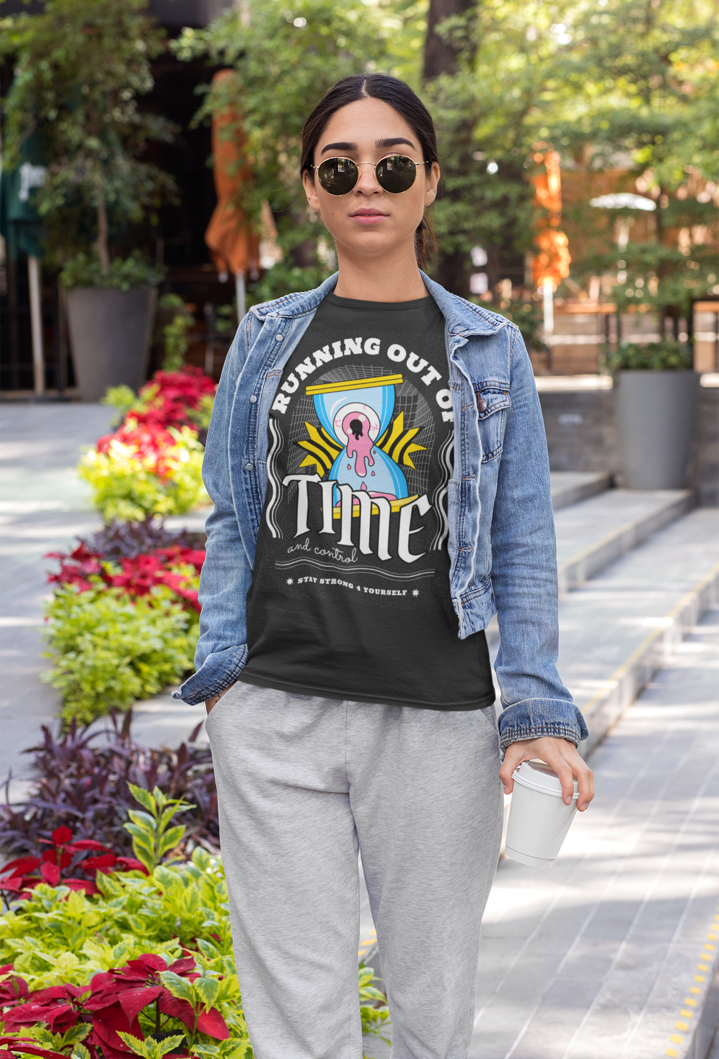 Running Out of Time – Bold Hourglass Graphic Tee - ThreadStyle