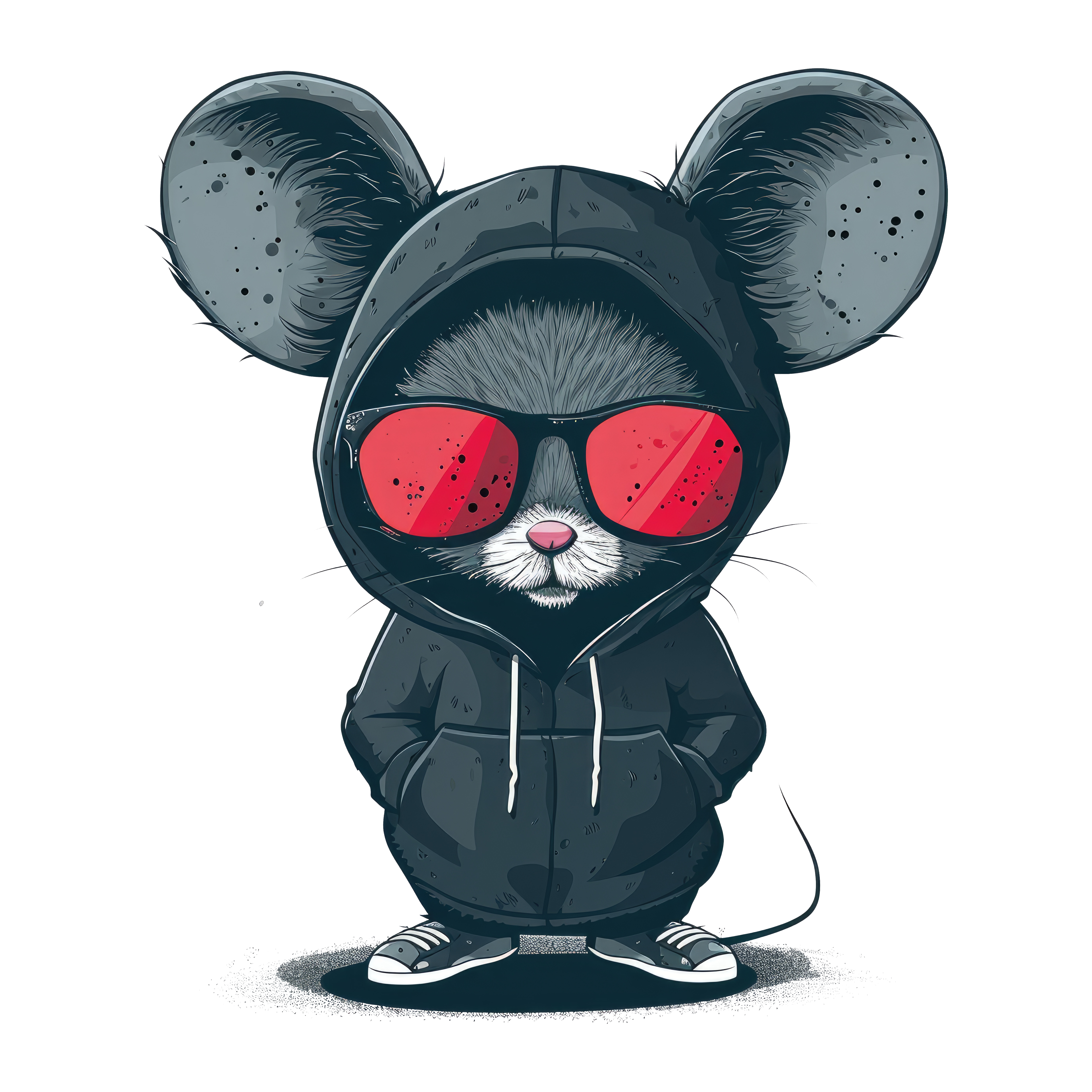 🧀 COOL MOUSE IN HOODIE – STREETWISE ATTITUDE TEE - ThreadStyle