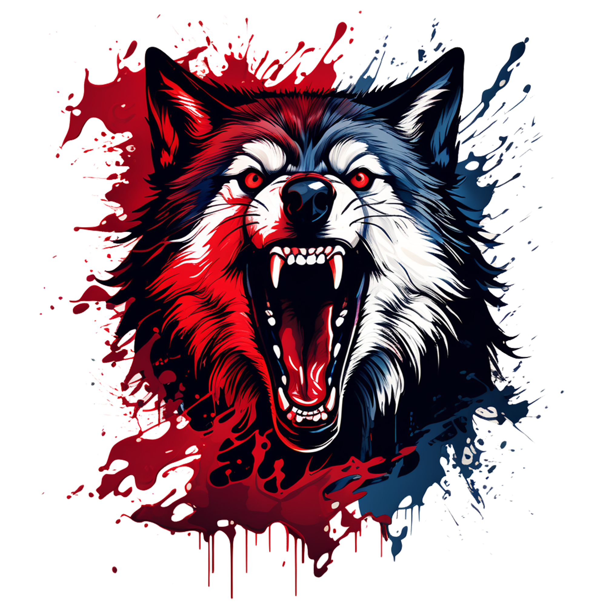 WILD HOWL – Alpha Splatter Wolf Tee - ThreadStyle